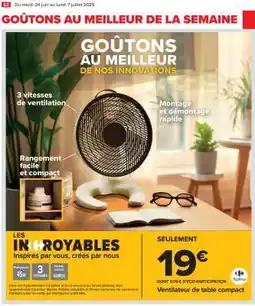 Carrefour Ventilateur De Table Compact offre