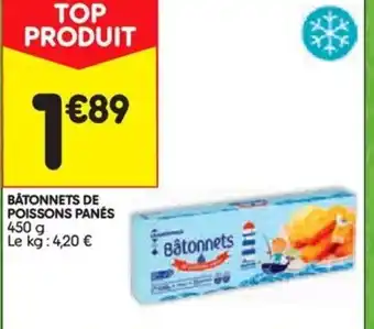 Bâtonnets de poisson panés
