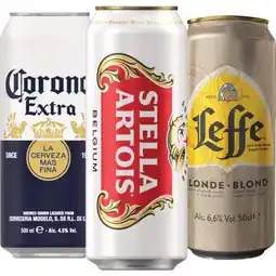 Carrefour Market STELLA ARTOIS, CORONA, LEFFE, TRIPEL KARMELIET ET HOEGAARDEN SUR TOUTES LES CANETTES 50 CL offre