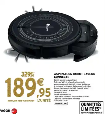 Intermarché Hyper Aspirateur Robot Laveur Connecte offre