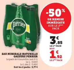 Hyper U Eau minerale naturelle gazeuse perrier offre