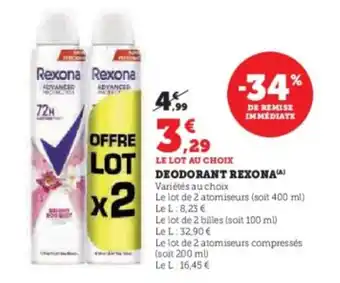 Hyper U Deodorant rexona offre