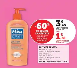 Hyper U Lait corps mixa offre