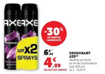 Hyper U Deodorant axe offre