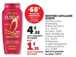 Hyper U Routine capillaire elseve offre