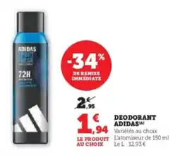 Hyper U Deodorant adidas offre