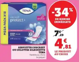 Hyper U Serviettes discreet ou culottes silhouette tena offre