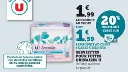 Hyper U Serviettes pour fuites urinaires u offre