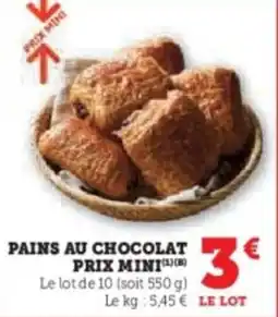 U Express PRIX MINI Pains au chocolat offre