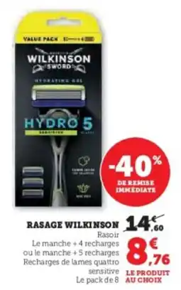 Hyper U Rasage wilkinson offre
