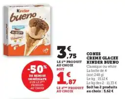 U Express KINDER BUENO Cones creme glacee offre