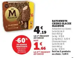 U Express MAGNUM Batonnets creme glacee offre