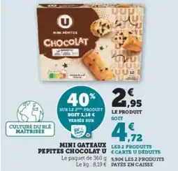 U Express U Mini gateaux pepites chocolat offre