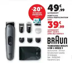 Hyper U BRAUN Tondeuse multi 8 en 1 serie 3 offre