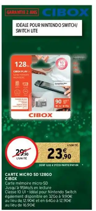 Intermarché Hyper Carte Micro SD 128GO offre