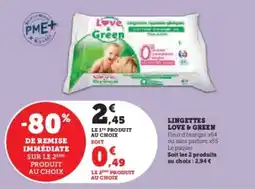 Hyper U Lingettes love & green offre
