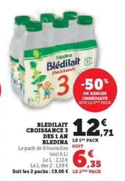 Hyper U Bledilait croissance 3 des 1 an bledina offre