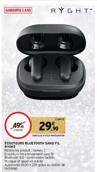 Intermarché Hyper Écouteurs Bluetooth Sans Fil offre