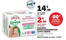 Hyper U Couches hypoallergeniques love & green offre
