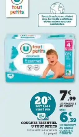Hyper U Couches essentiel u tout petits offre