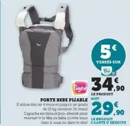 Hyper U Porte bebe pliable offre