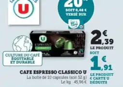 Hyper U Cafe espresso classico u offre