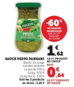 Hyper U Sauce pesto panzani offre