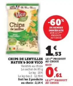 Hyper U Chips de lentilles natur'& bon vico offre