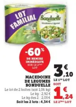 Hyper U Macedoine de legumes bonduelle offre