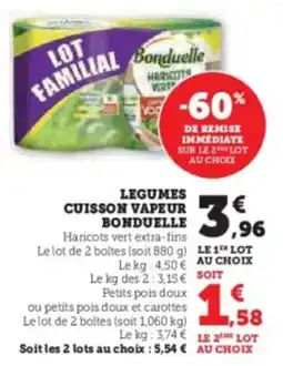 Hyper U Legumes cuisson vapeur bonduelle offre