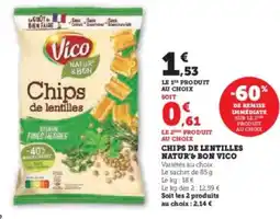 U Express VICO Bon Chips de lentilles natur's offre