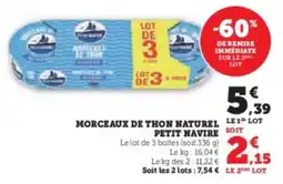 Hyper U Morceaux de thon naturel petit navire offre