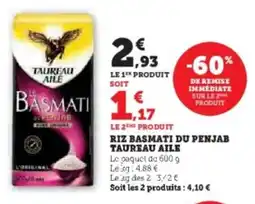 Hyper U Riz basmati du penjab taureau aile offre
