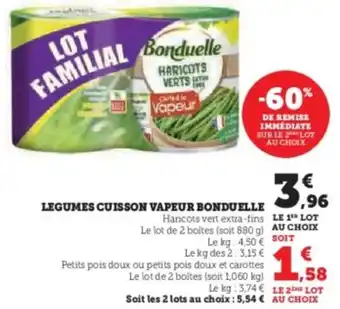 U Express BONDUELLE Legumes cuisson vapeur offre