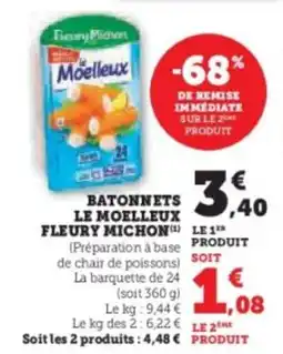 Hyper U Batonnets le moelleux fleury michon offre