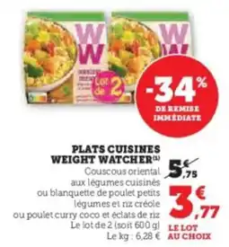 Hyper U Plats cuisines weight watcher offre