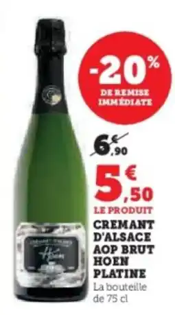 U Express Cremant d'alsace aop brut hoen platine offre