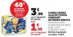 Hyper U Cones creme glacee coeur fondant extreme nestle offre