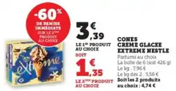 Hyper U Cones creme glacee extreme nestle offre