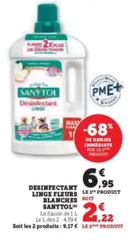 U Express SANYTOL Desinfectant linge fleurs blanches offre