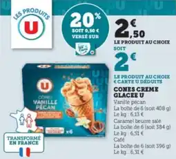 Hyper U Cones creme glacee u offre