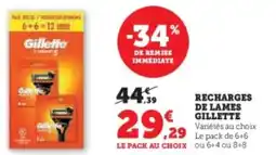 U Express GILLETTE Recharges de lames offre