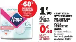 U Express NANA Sensitive nana hygieniques ou protege- lingeries pure sensitive offre