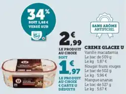Hyper U Creme glacee u offre