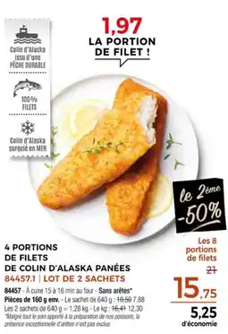 Thiriet 4 portions de filets de colin d'alaska panées offre
