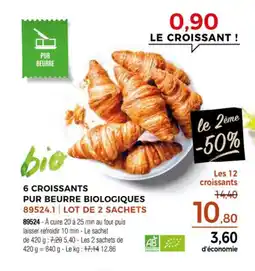 Thiriet 6 croissants pur beurre biologiques offre