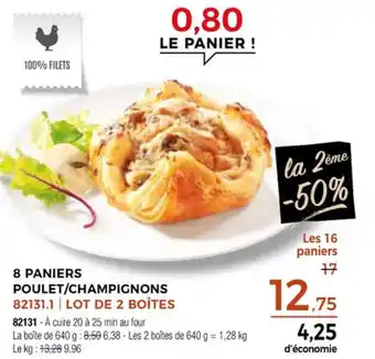 Thiriet 8 paniers poulet/champignons offre