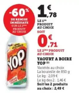 Hyper U Yaourt a boire yop offre