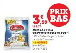 Hyper U Mozzarella pasteurise galbani offre
