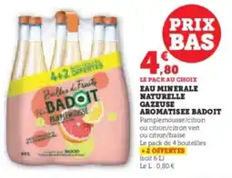 Hyper U Eau minerale naturelle gazeuse aromatisee badoit offre